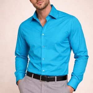Express Modern Fit Turquoise Button-Down Dress Shirt Men’s M